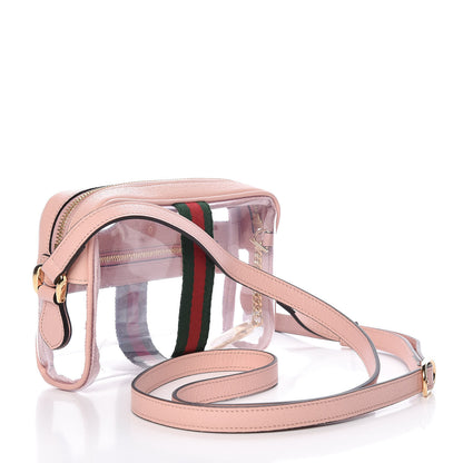 Gucci Vinyl Web Mini Ophidia Transparent Shoulder Bag Perfect Pink 3 of 10