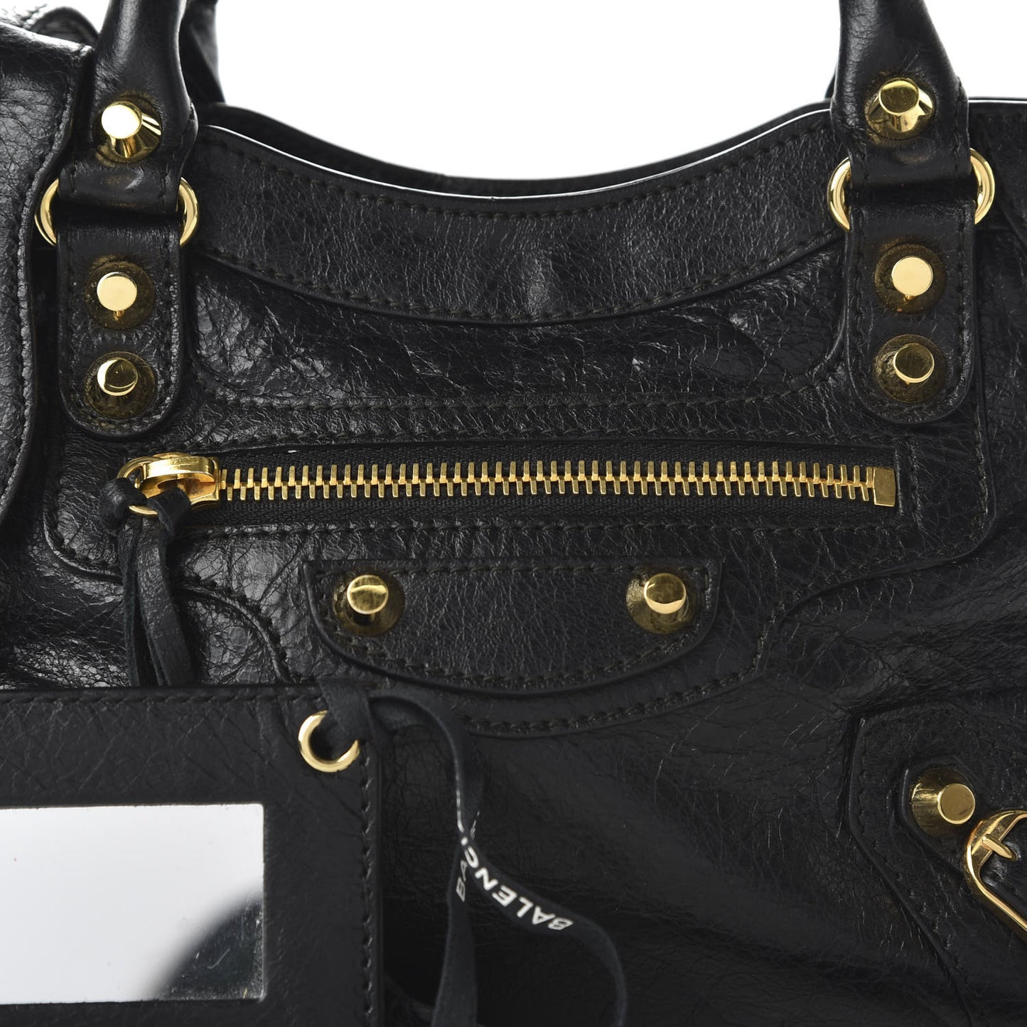 Agneau Classic Gold Hardware Mini City Black