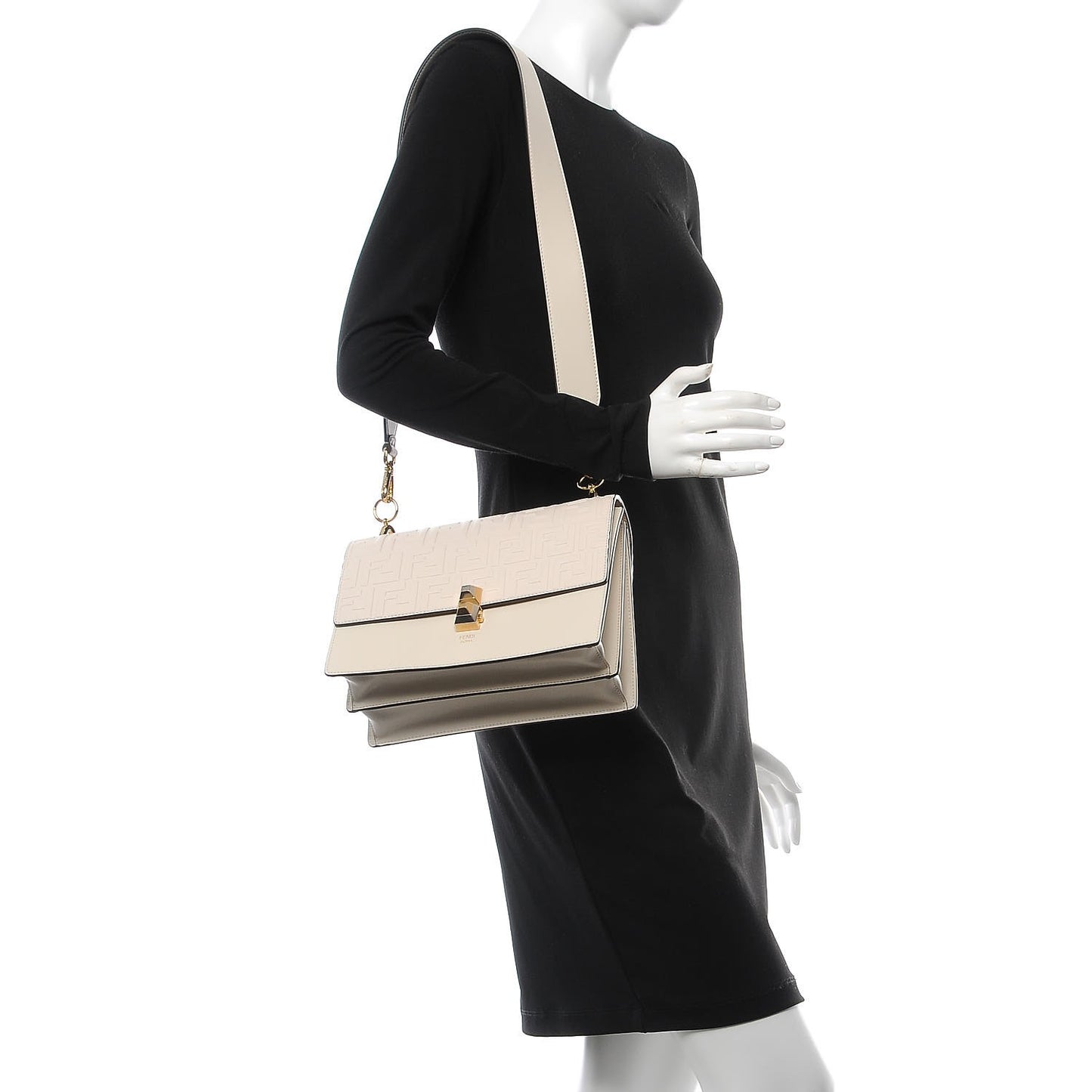 Vitello Liberty FF 1974 Embossed Kan I Shoulder Bag Camelia