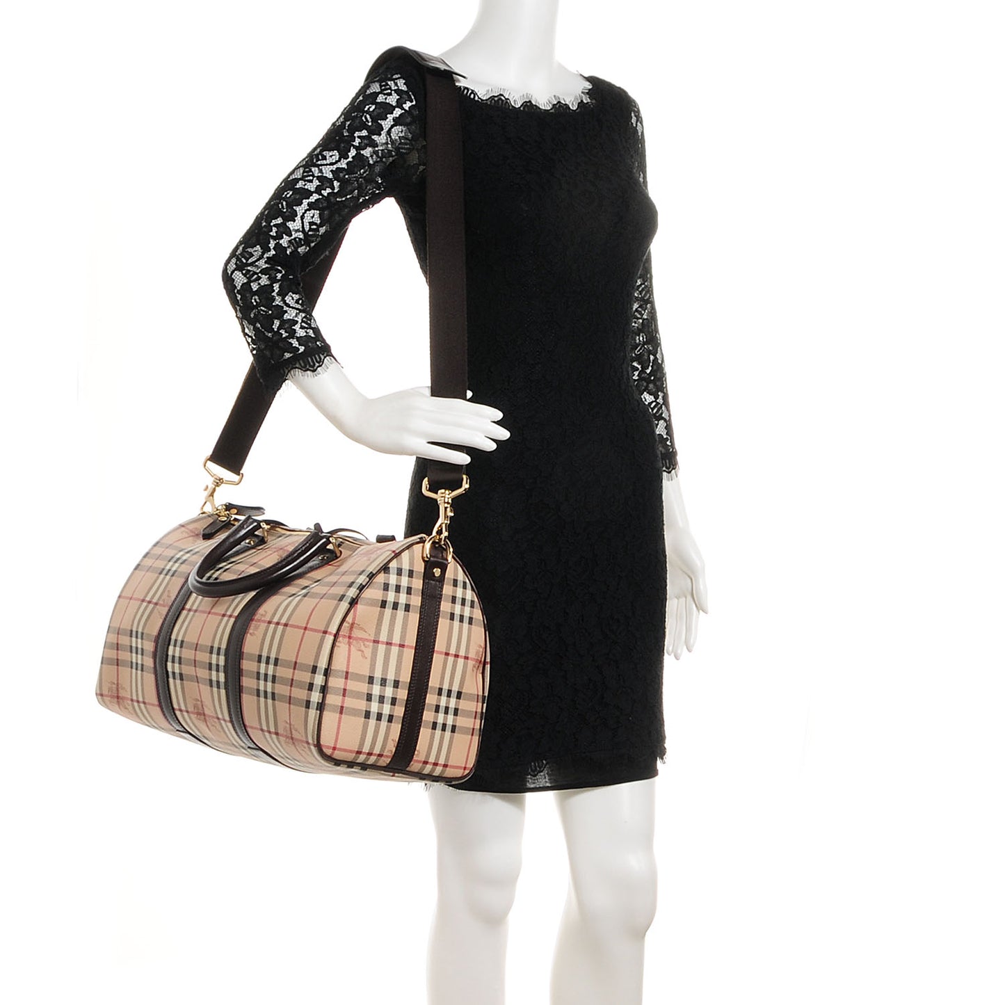 Haymarket Check Duffle Bag Dark Brown