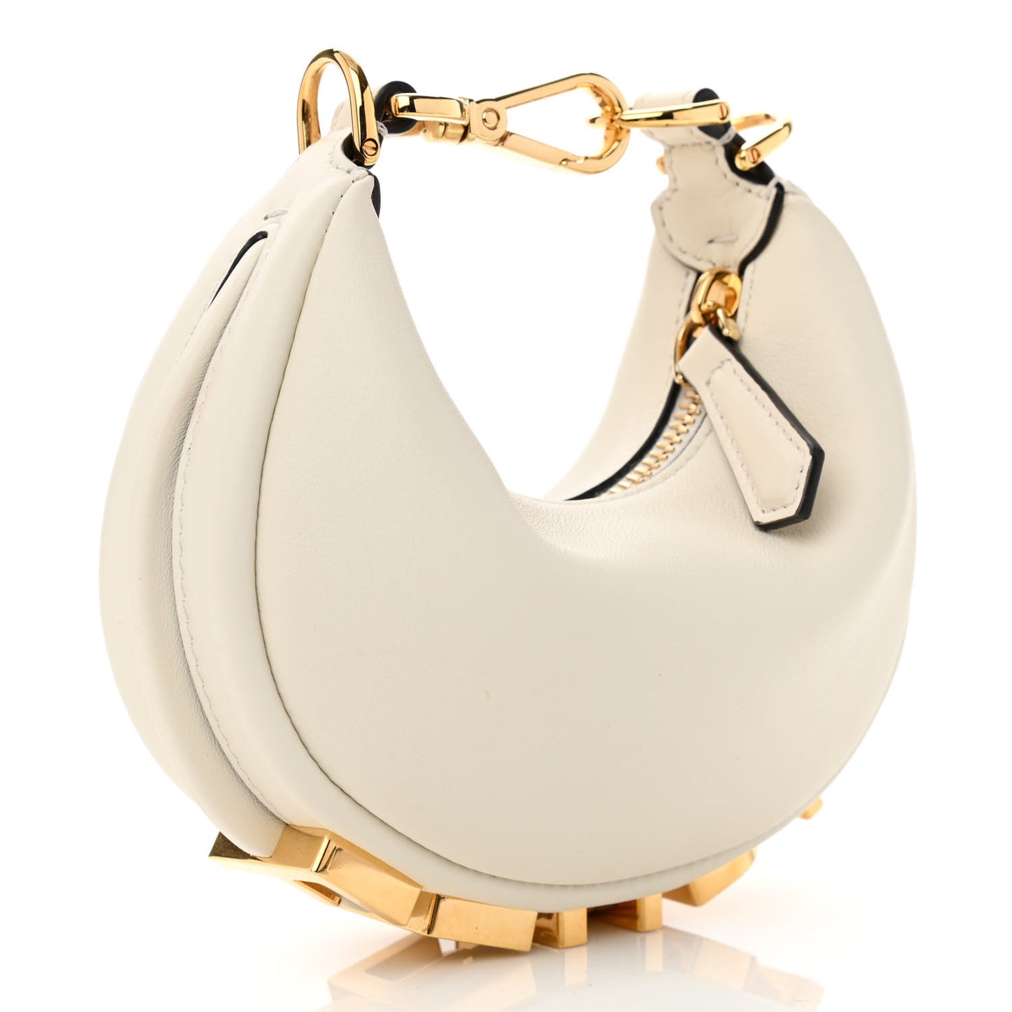 Vitello Grace Matte Nano Fendigraphy Hobo Charm White Ice