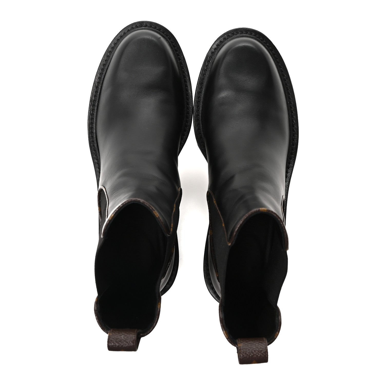 Louis Vuitton Calfskin Monogram Beaubourg Ankle Boots 39.5 Black 2 of 9