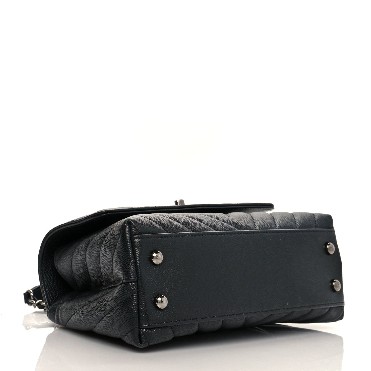 Chanel Caviar Chevron Quilted Mini Coco Handle Flap Black 4 of 11