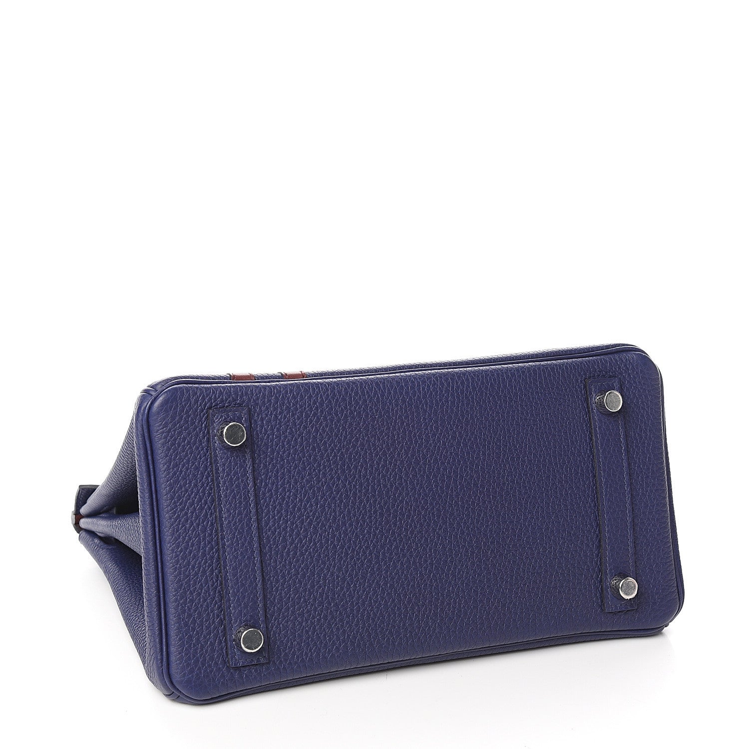 Hermes Togo Swift Officier Birkin 25 Bleu Encre Bordeaux 3 of 11