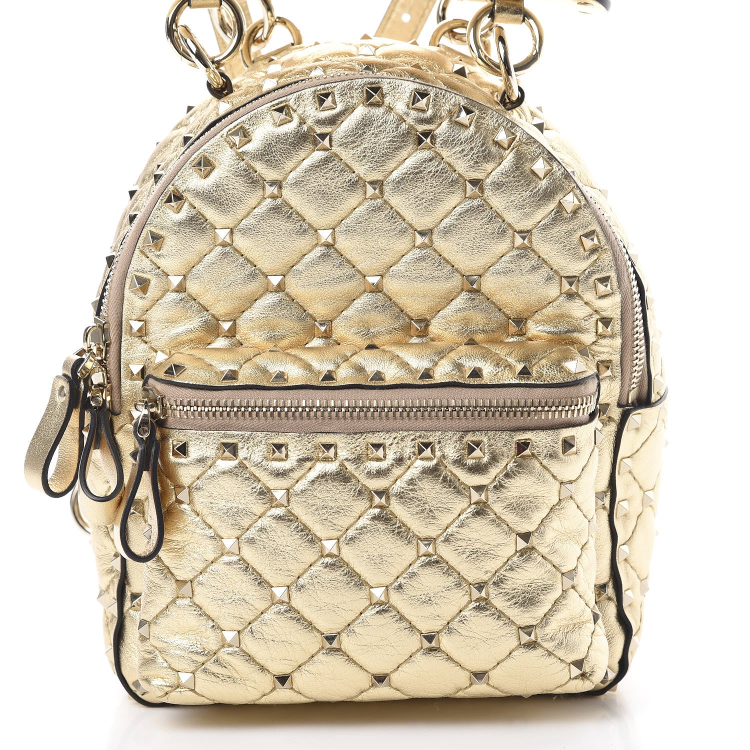 Valentino Garavani Metallic Lambskin Quilted Mini Rockstud Spike Backpack Mekong 6 of 8