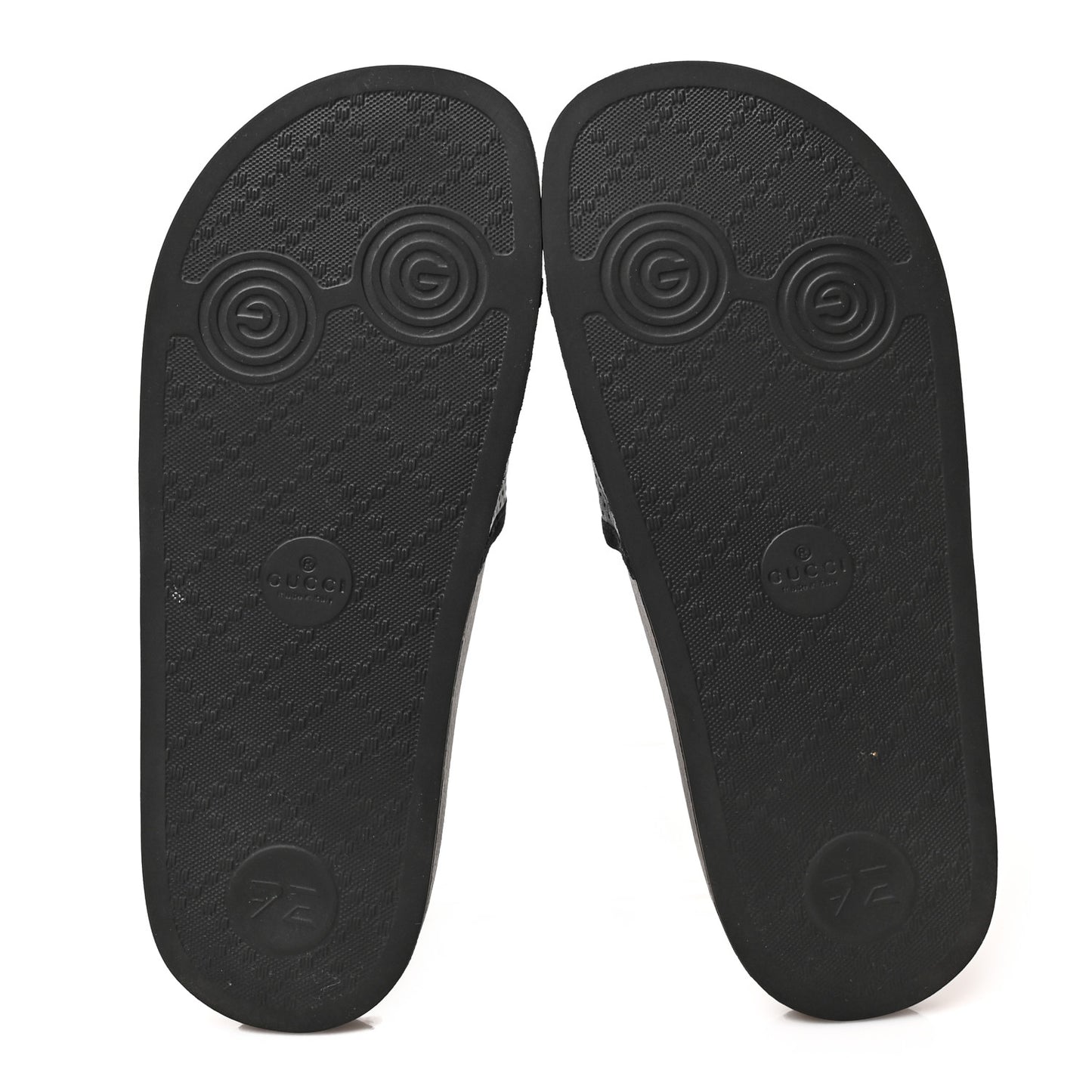 Suede Perforated Horsebit Slide Sandals 37 Black