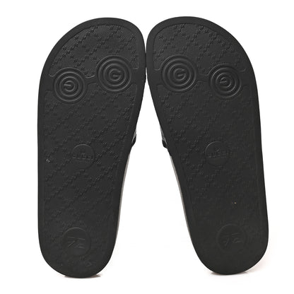 Gucci Suede Perforated Horsebit Slide Sandals 37 Black 5 of 7