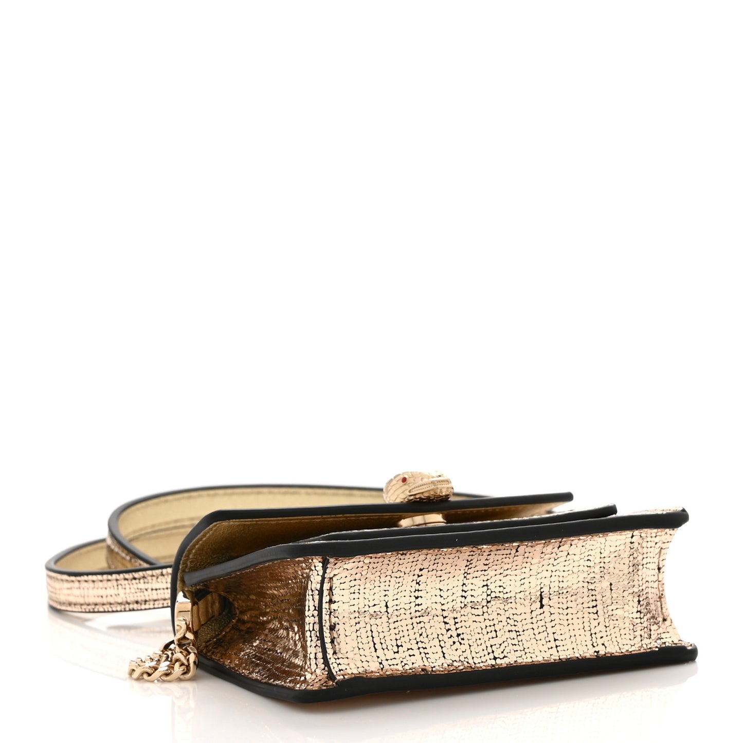 Metallic Calfskin Serpenti Forever Micro Bag  Gold