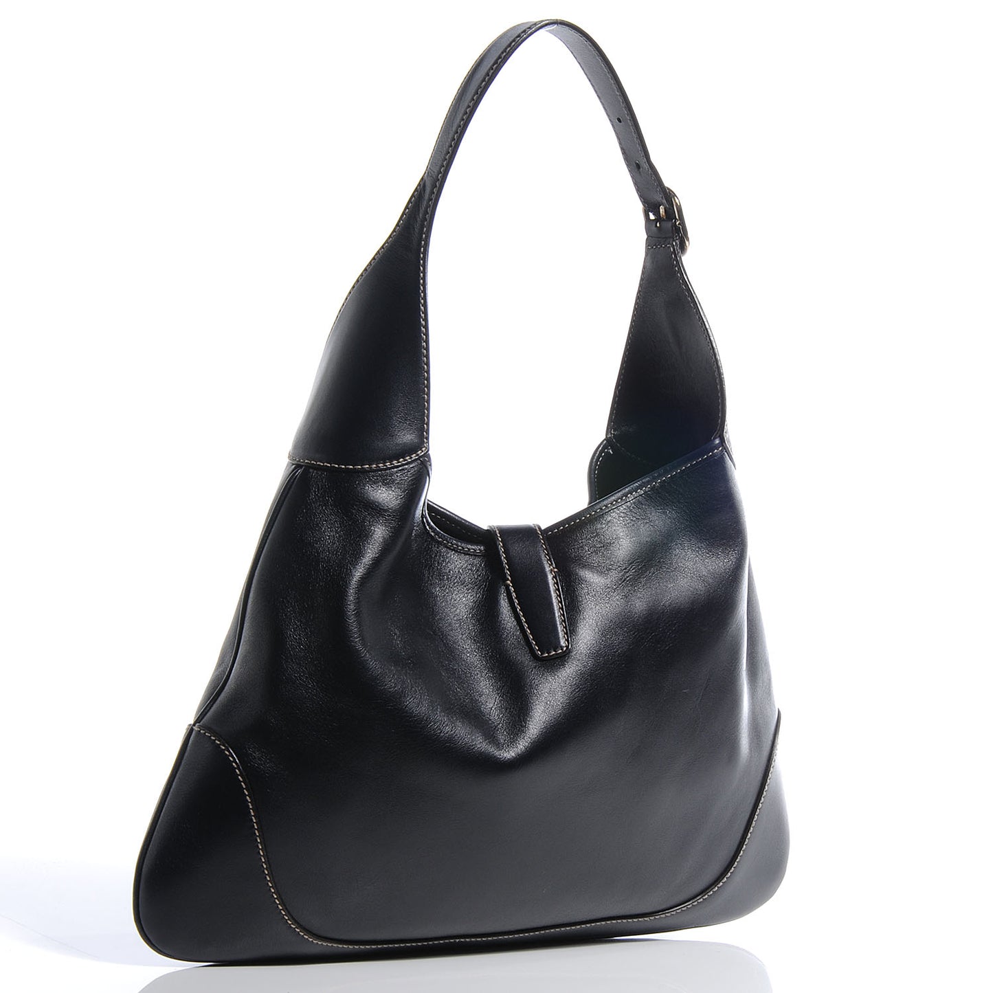 Calfskin Web Medium Jackie O Bouvier Hobo Navy