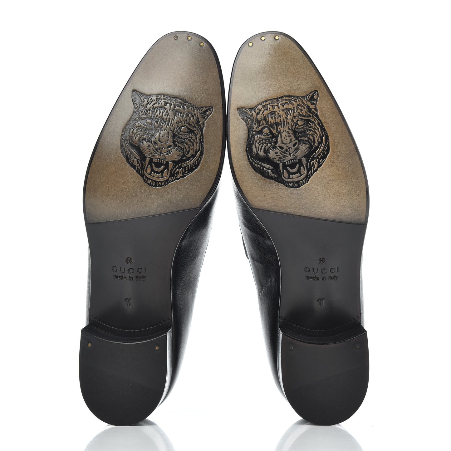 Goatskin Mens Chain Mid Heel Loafers 11 Black