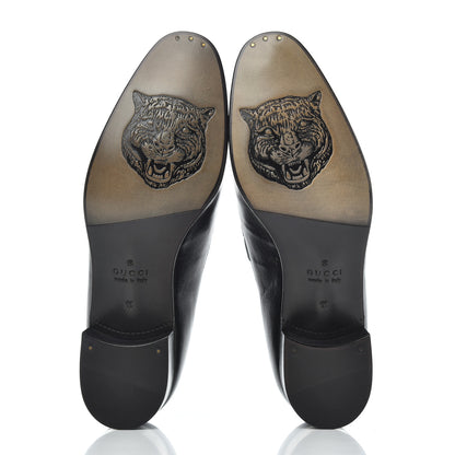 Gucci Goatskin Mens Chain Mid Heel Loafers 11 Black 5 of 13