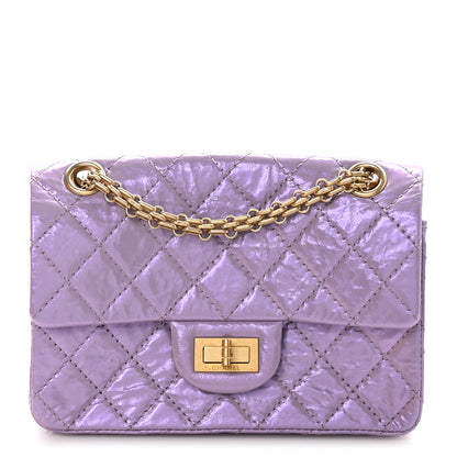 Chanel Glittered Aged Calfskin Quilted Mini 2.55 Reissue Flap Lilac 1 of 11