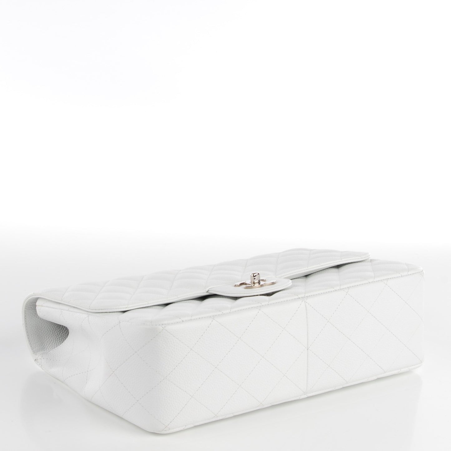 Caviar Quilted Jumbo Single Flap White