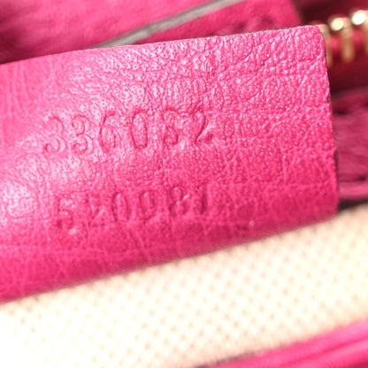 Gucci Calfskin Small Bamboo Shopper Tote Bright Bougainvillea 7 of 10