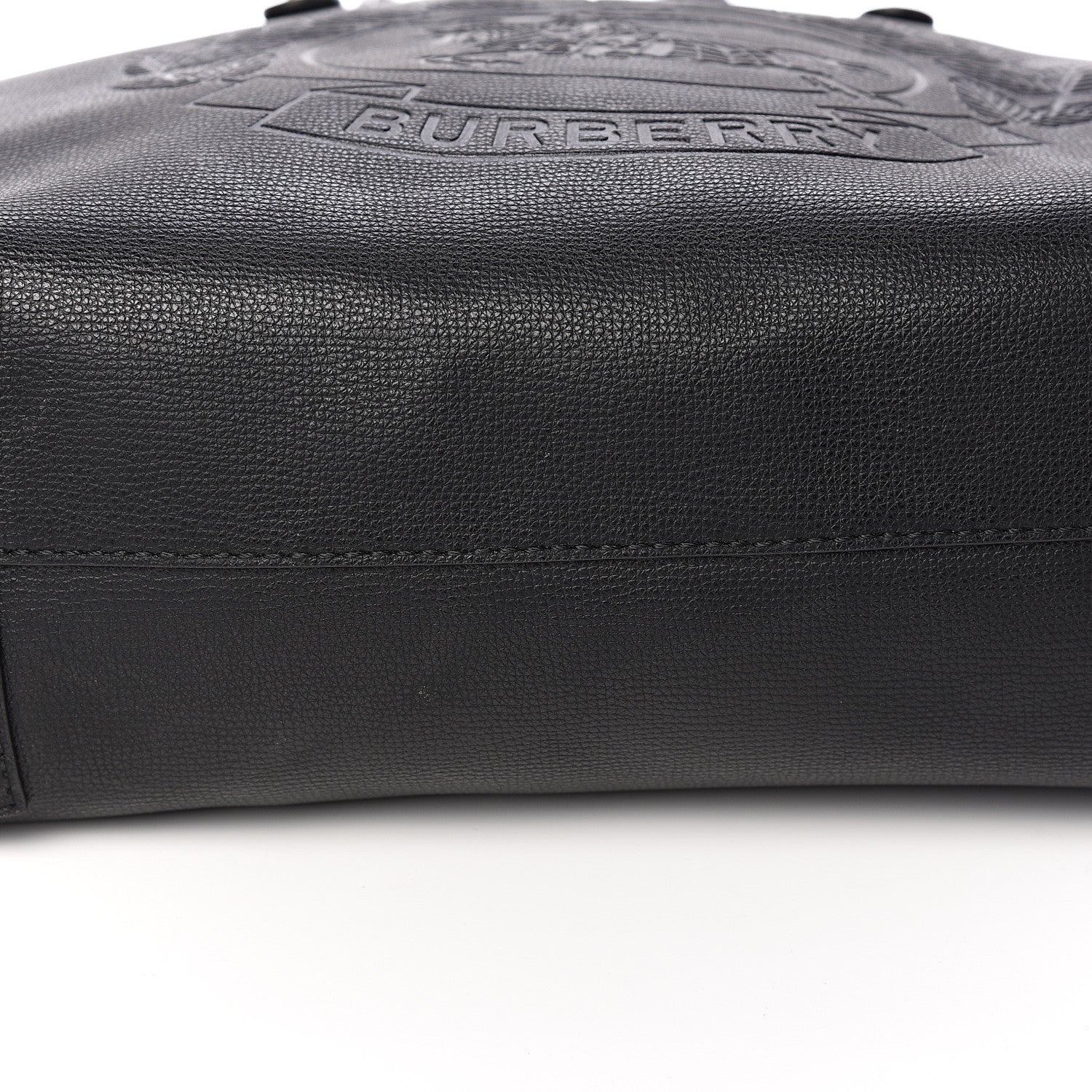 Burberry Calfskin Crest Embossed Small Tote Black 7 of 13