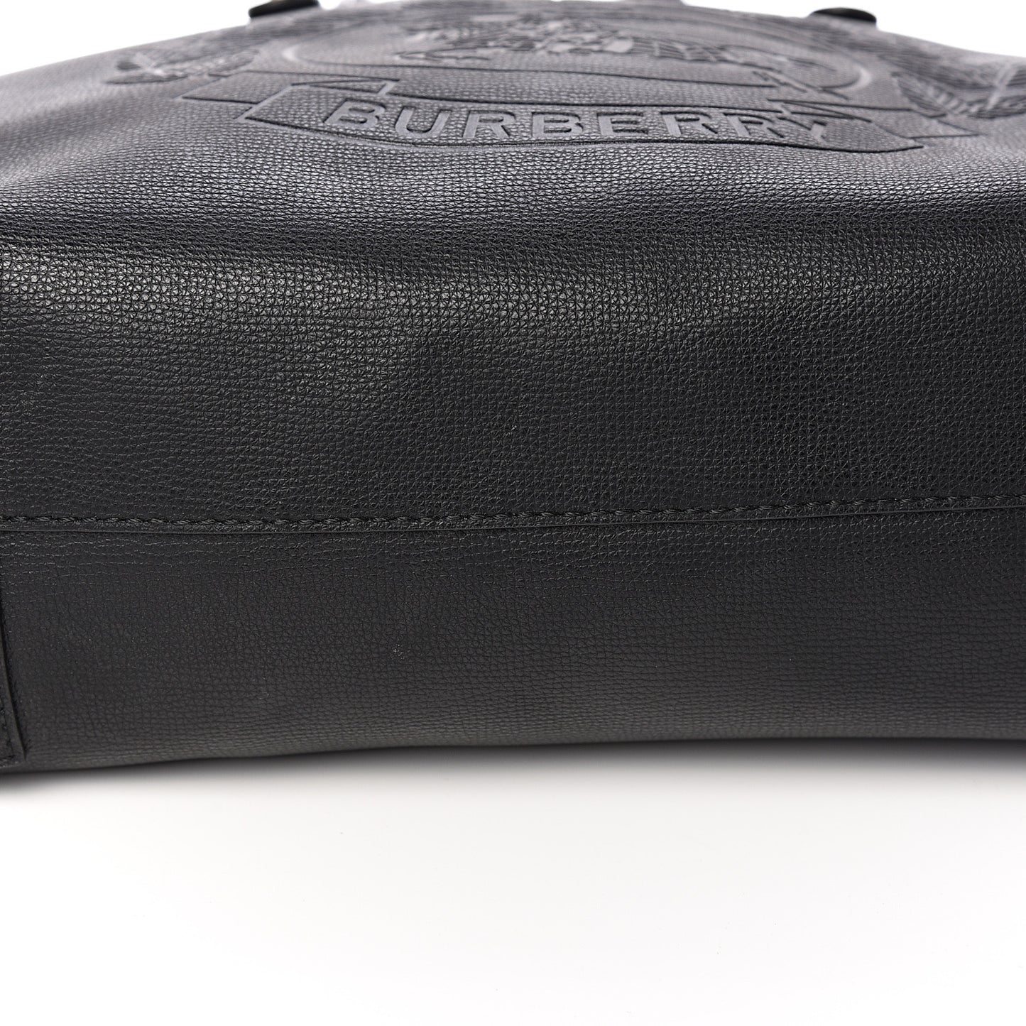 Calfskin Crest Embossed Small Tote Black
