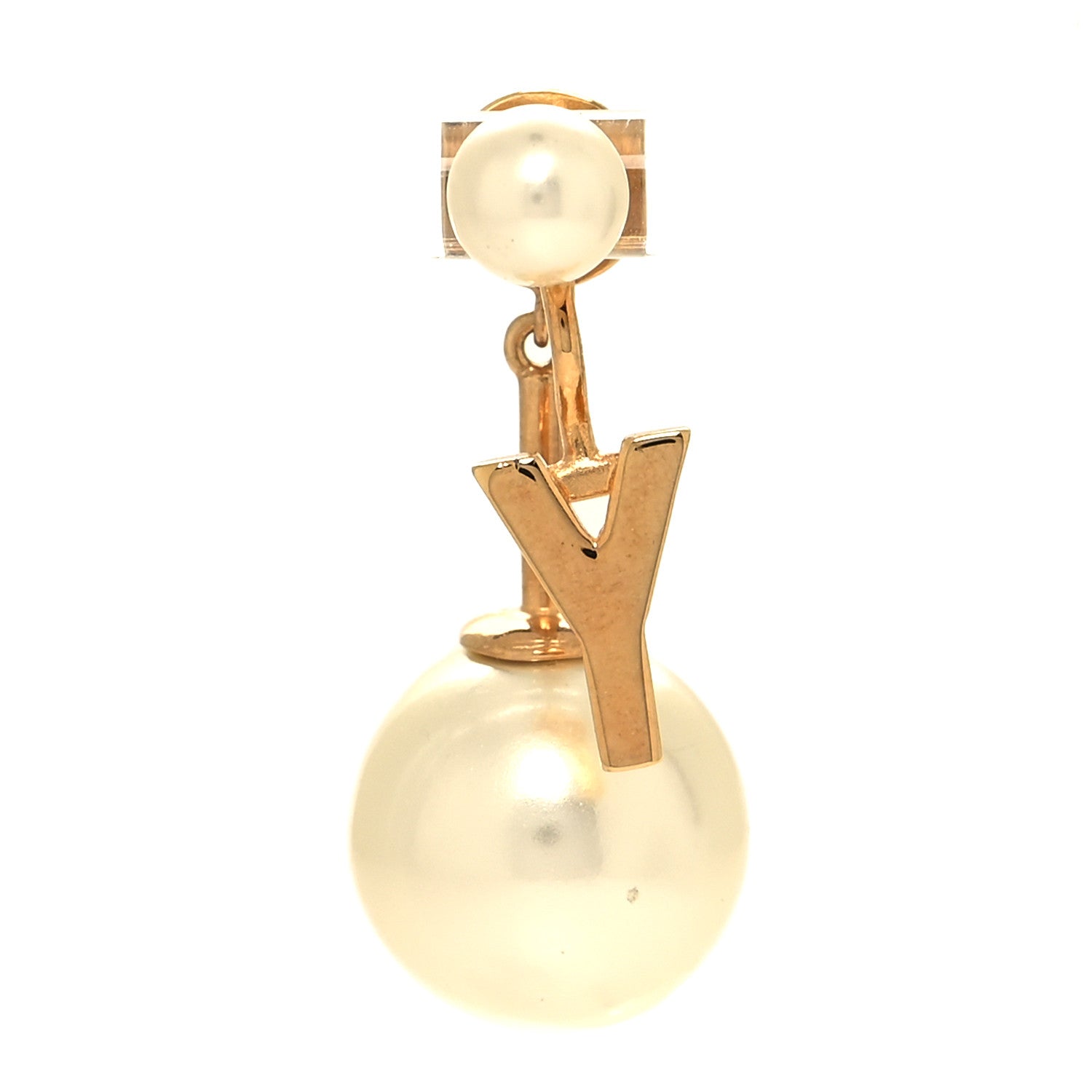Christian Dior Pearl My ABCDior Y Tribale Earring Gold 1 of 4