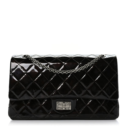 Chanel Distressed Patent Quilted 2.55 Reissue 227 Flap Dark Brown 1 of 10