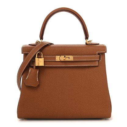 Hermes Togo Kelly Retourne 25 Gold 1 of 11