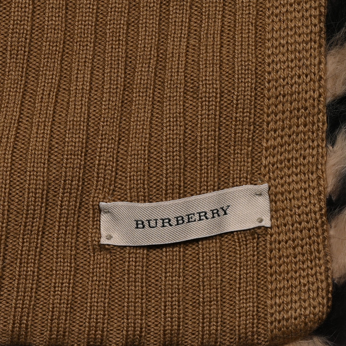 Fur Printed Scarf Black Brown