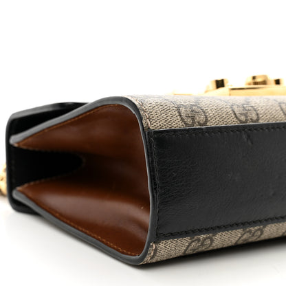 Gucci GG Supreme Monogram Calfskin Small Padlock Shoulder Bag Beige Black Cuir 9 of 10