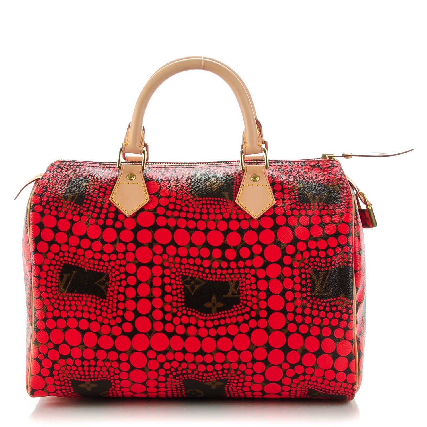 Louis Vuitton Monogram Kusama Town Speedy 30 Red 1 of 7