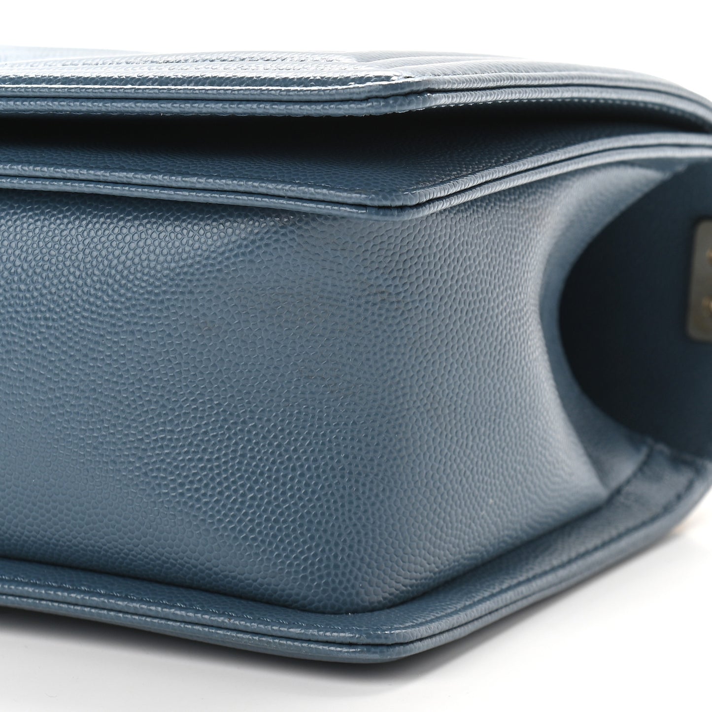 Caviar Chevron Quilted Medium Boy Flap Blue
