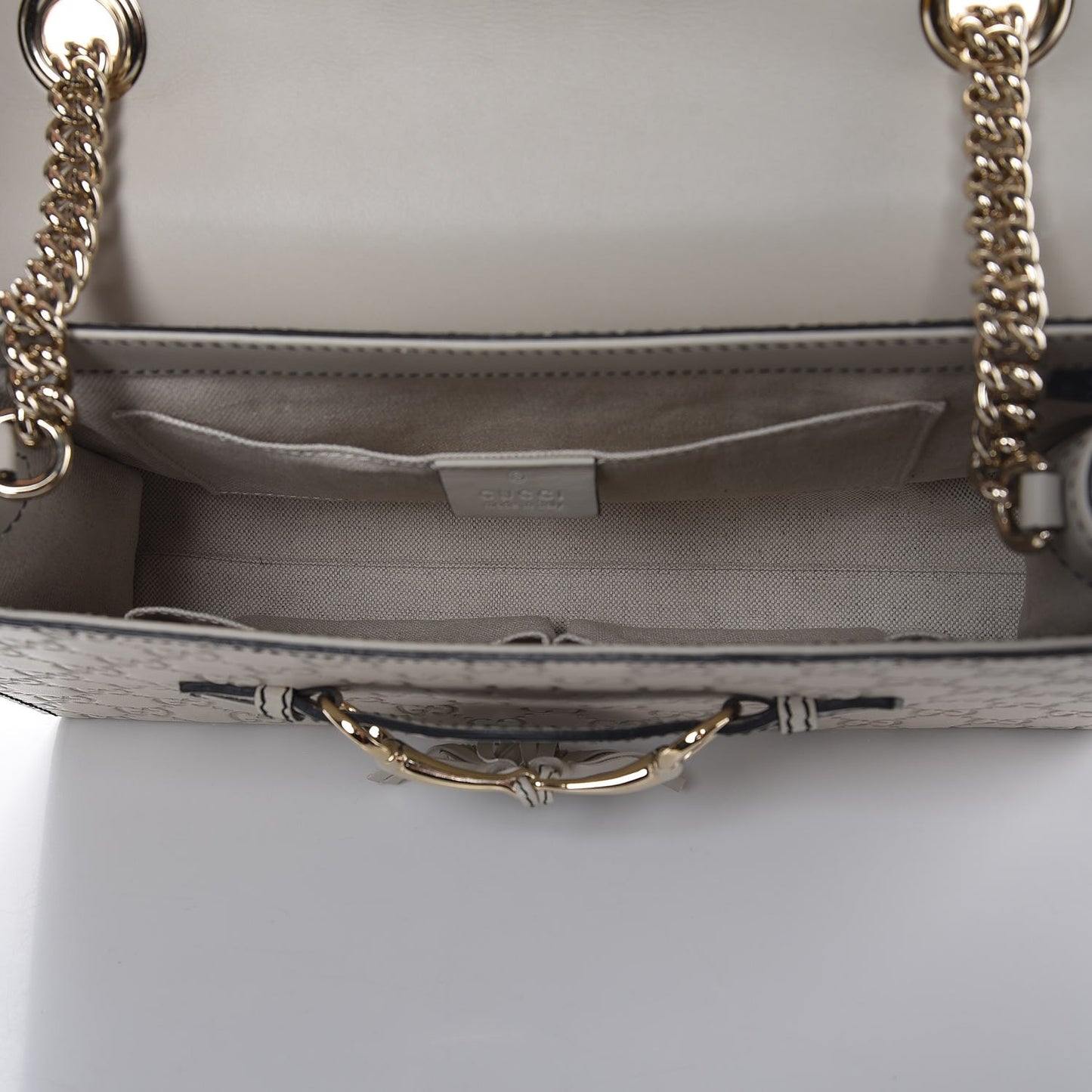 Guccissima Signature Medium Emily Chain Shoulder Bag Mystic White