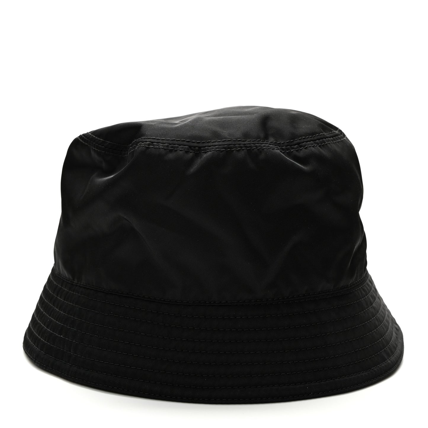 Re-Nylon Metal Triangle Logo Womens Bucket Hat M Black