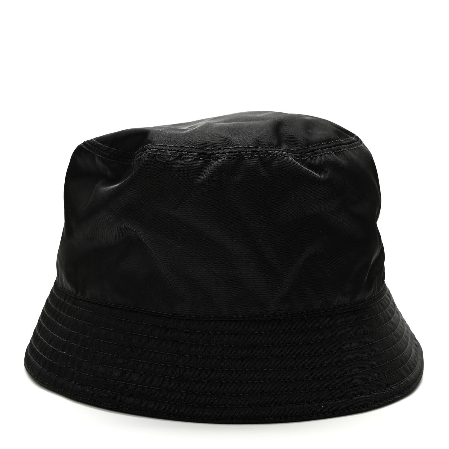Prada Re-Nylon Metal Triangle Logo Womens Bucket Hat M Black 4 of 8