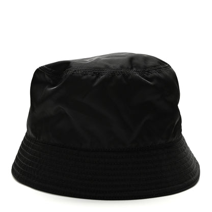 Prada Re-Nylon Metal Triangle Logo Womens Bucket Hat M Black 4 of 8