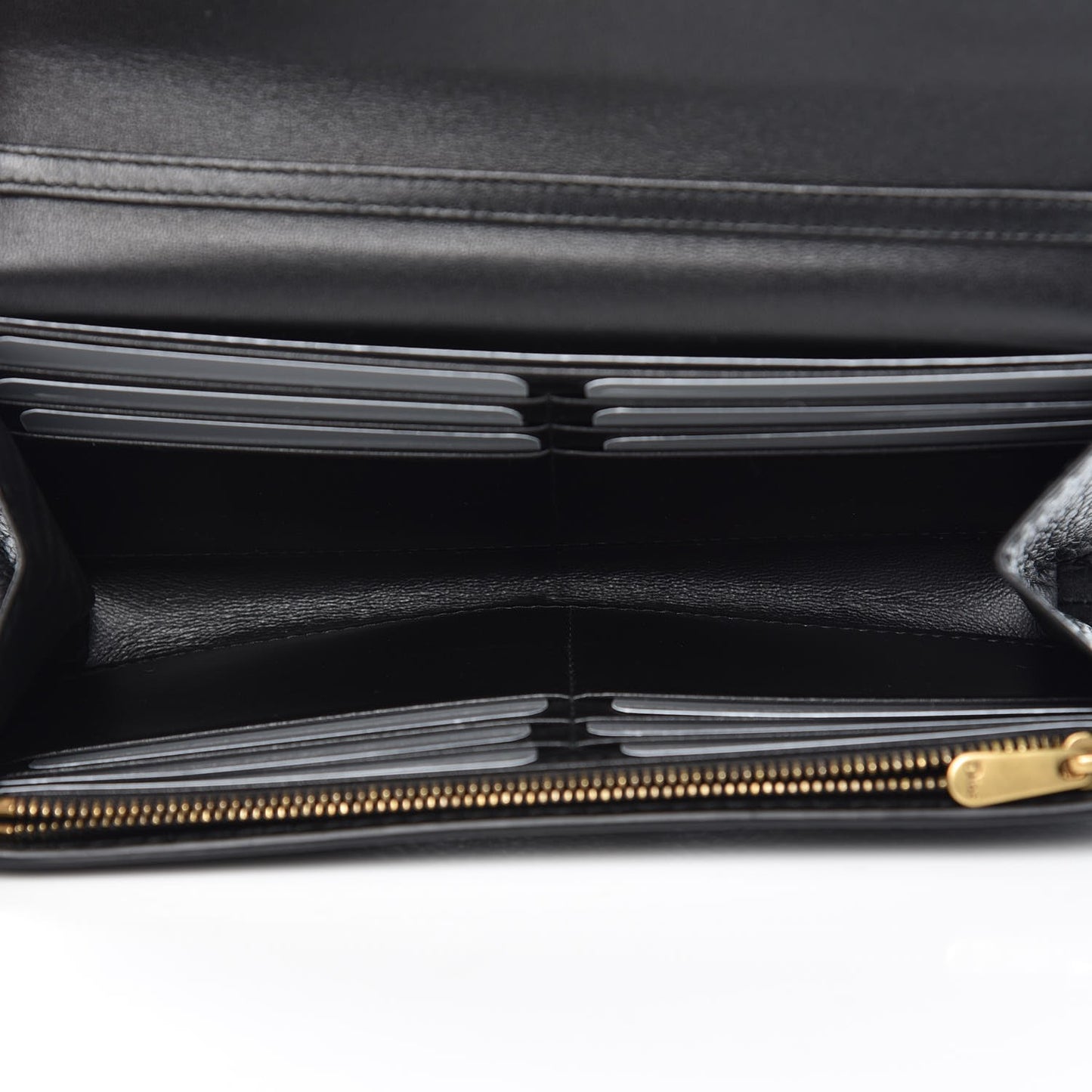 Calfskin Dioraddict Wallet on Chain Black