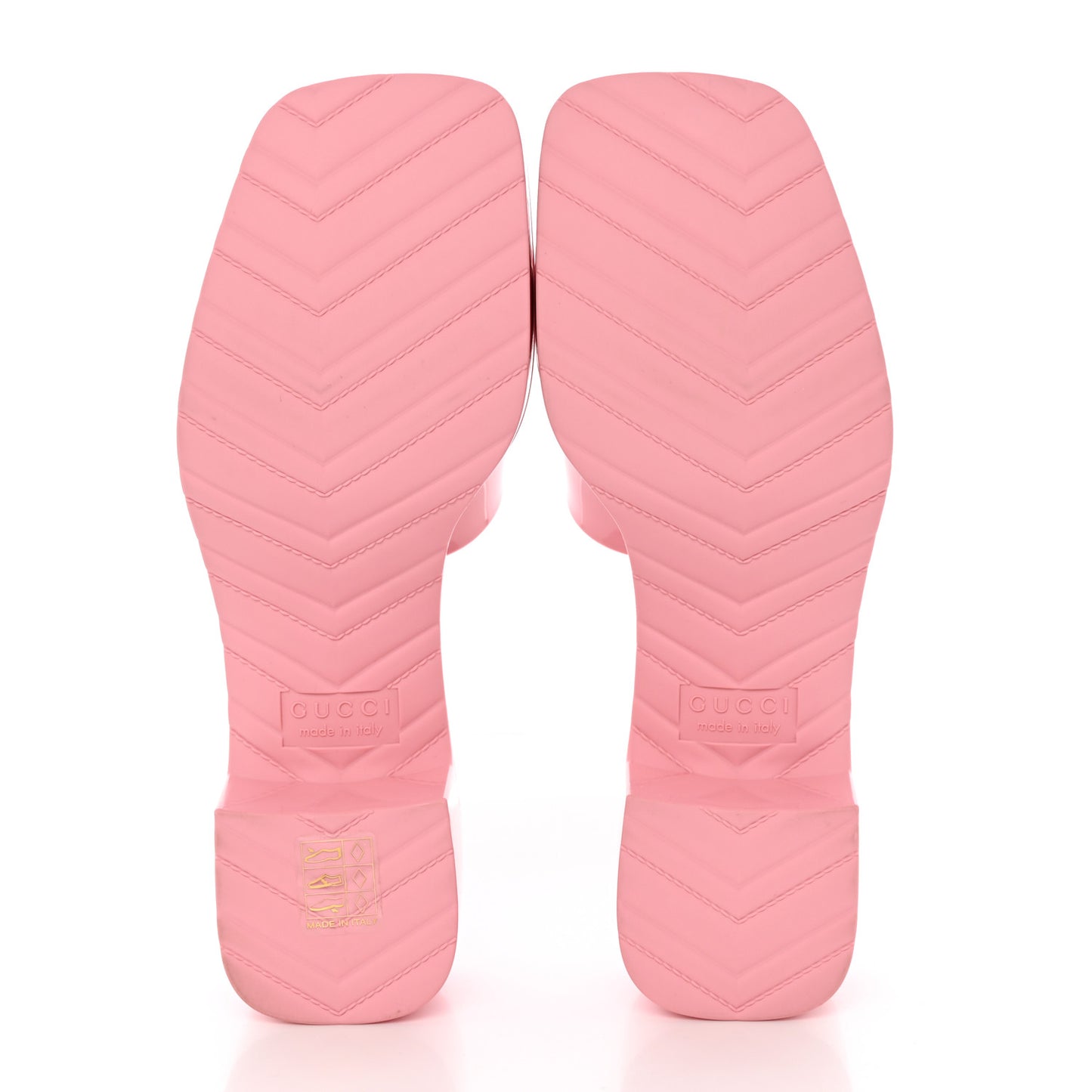 Rubber Gucci Logo Womens Platform 20/60mm Slide Sandals 35 Wild Rose