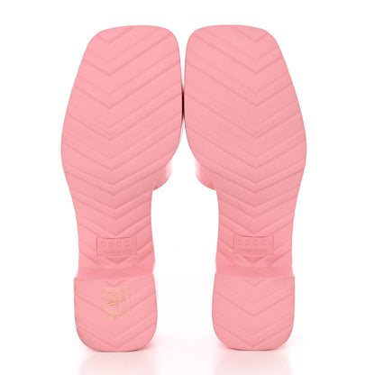 Gucci Rubber Gucci Logo Womens Platform 20/60mm Slide Sandals 35 Wild Rose 5 of 9