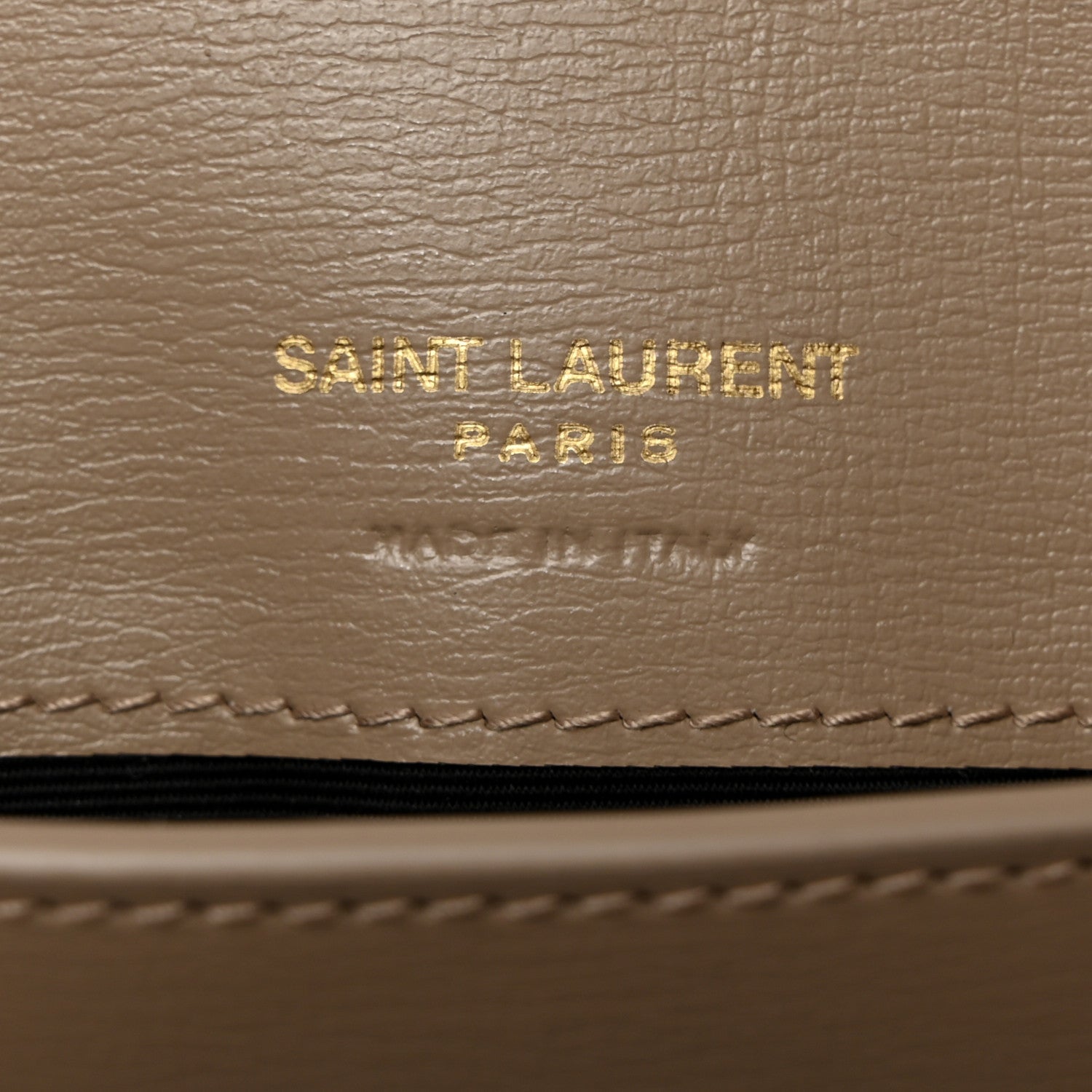 Saint Laurent Smooth Calfskin Monogram Phone Holder Crossbody Dark Beige 6 of 10