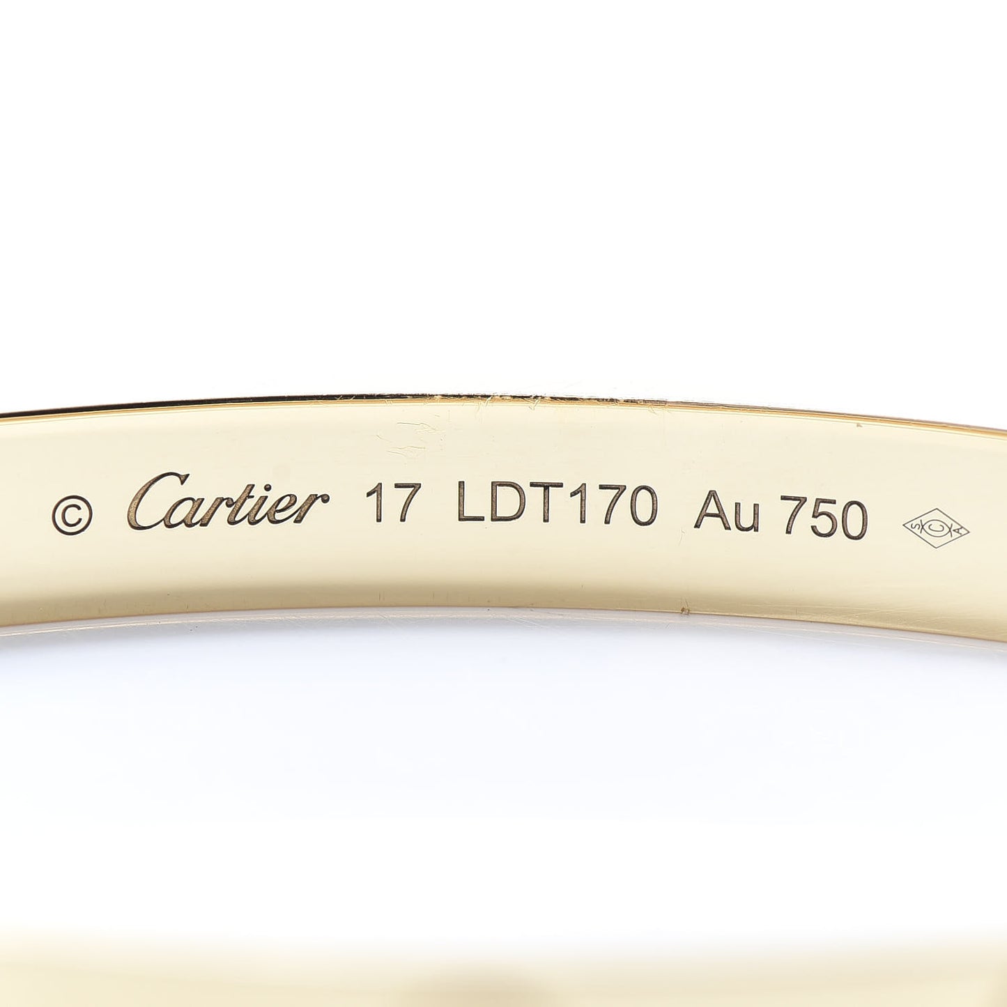 18K Yellow Gold LOVE Bracelet 17