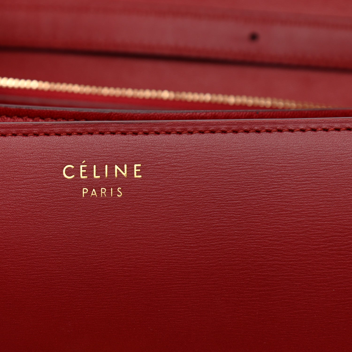 Celine Box Calfskin Medium Classic Box Flap Bag Red 6 of 10