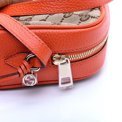 Gucci Monogram Dollar Calfskin Mini Bree Messenger Bag Beige Ebony Sun Orange 12 of 13