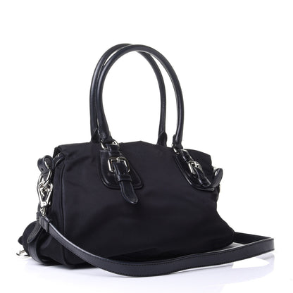 Prada Nylon Tessuto Soft Calf Tote Black 2 of 3