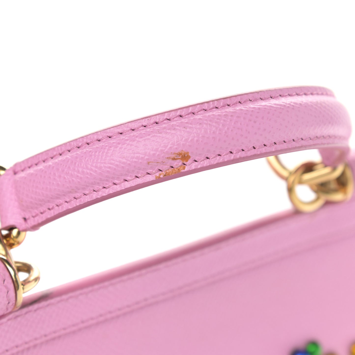 Dauphine Studded Medium DG Family Patch Miss Sicily Satchel Pink