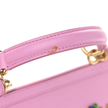 Dolce & Gabbana Dauphine Studded Medium DG Family Patch Miss Sicily Satchel Pink 11 of 11
