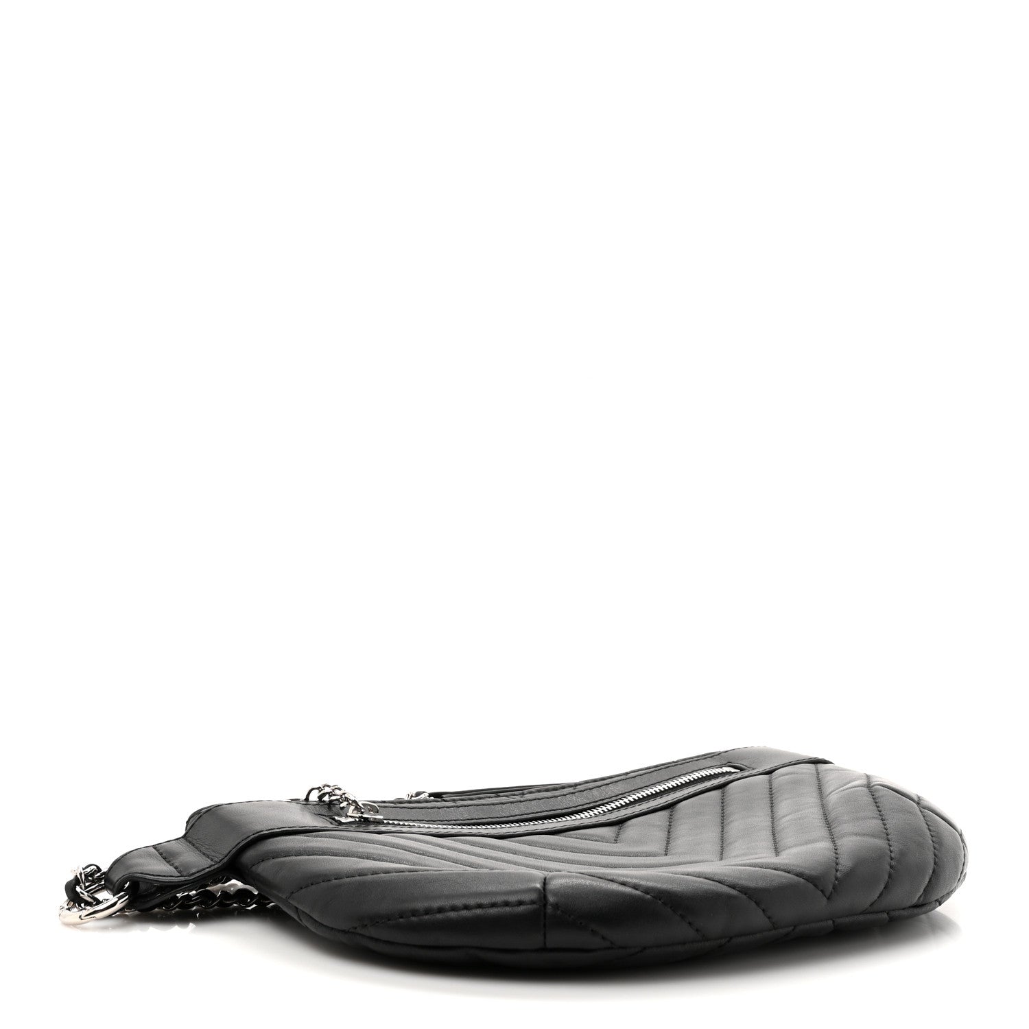 Chanel Lambskin Chevron Quilted Waist Belt Bag Black 4 of 11