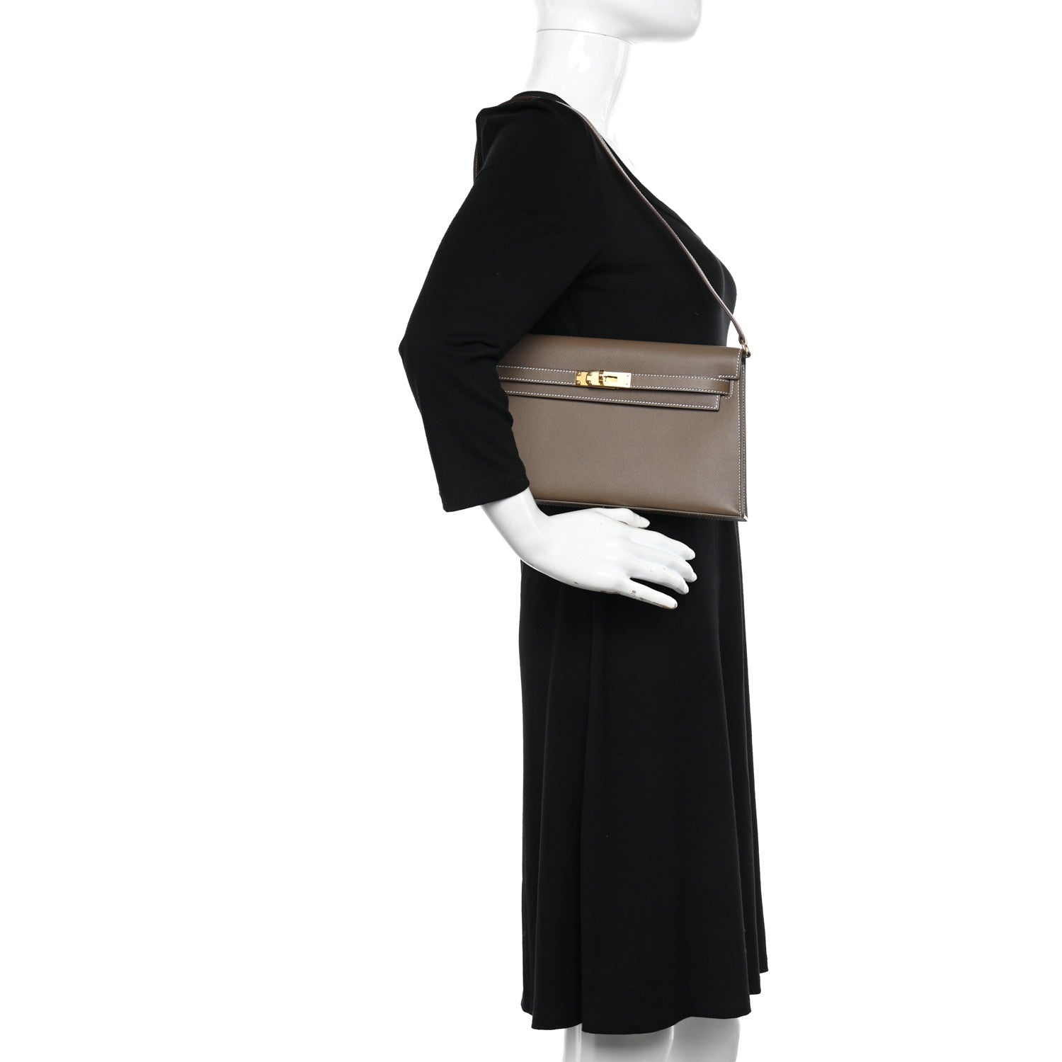 Hermes Madame Calfskin Kelly Elan Etoupe 2 of 11