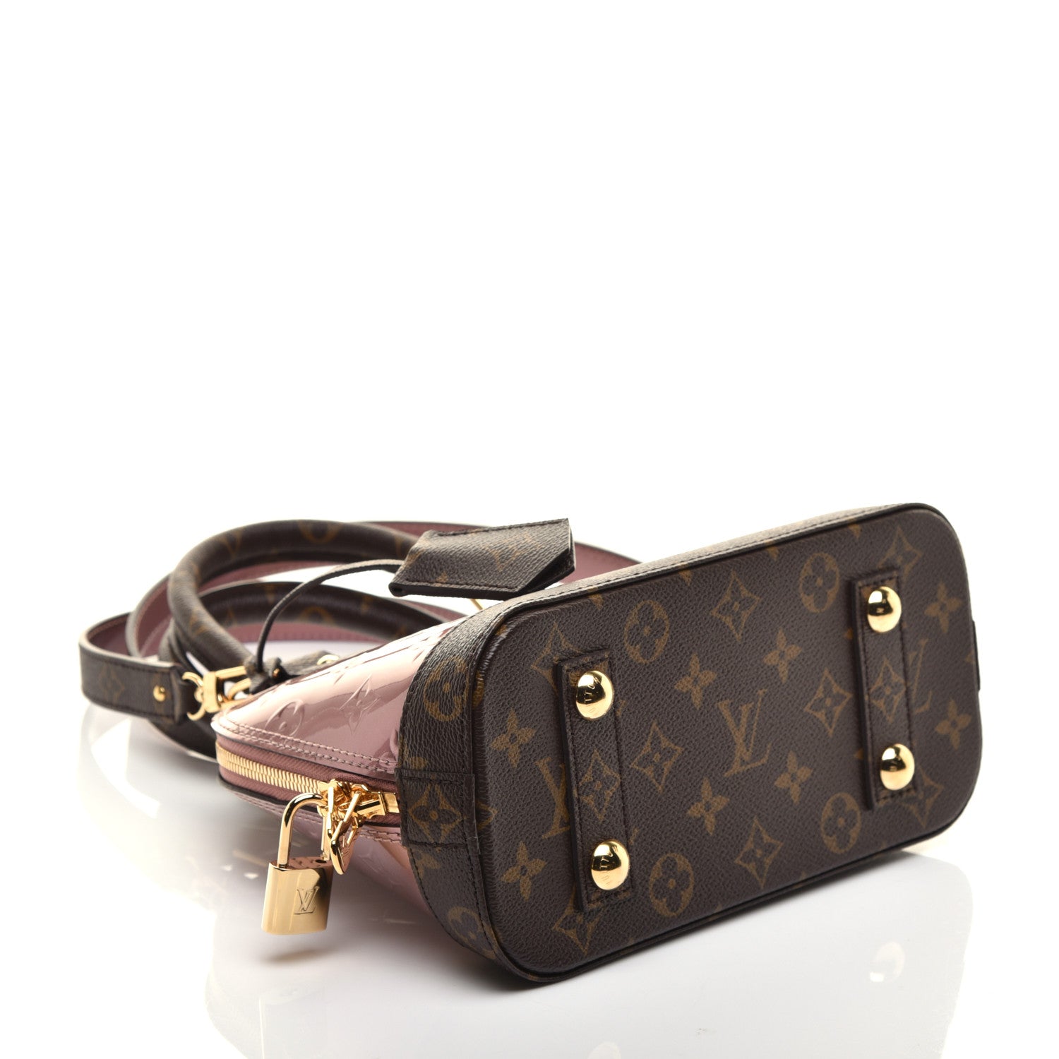 Louis Vuitton Vernis Monogram Alma BB Rose Pale Metallise 4 of 9