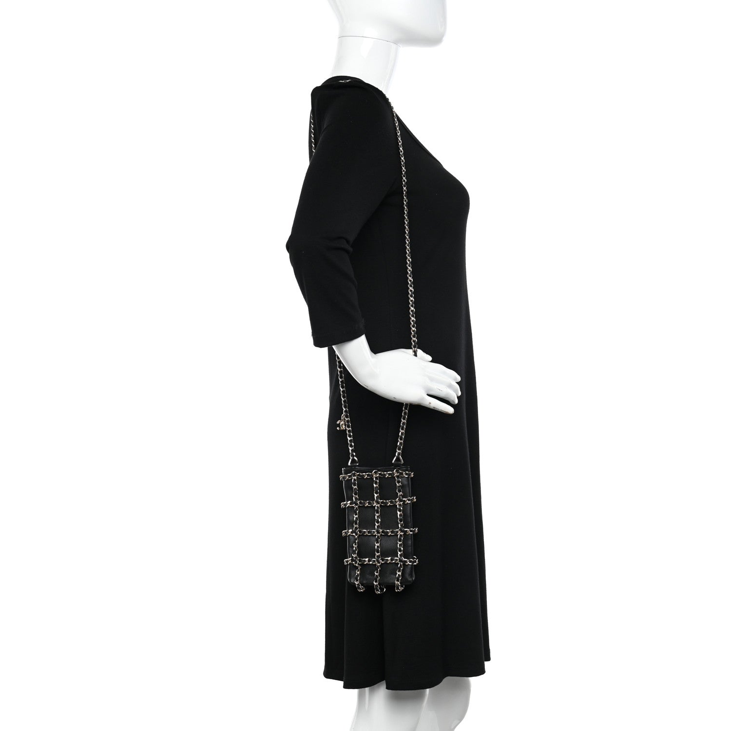 Chanel Lambskin Tech Me Out Clutch With Chain Black 2 of 10