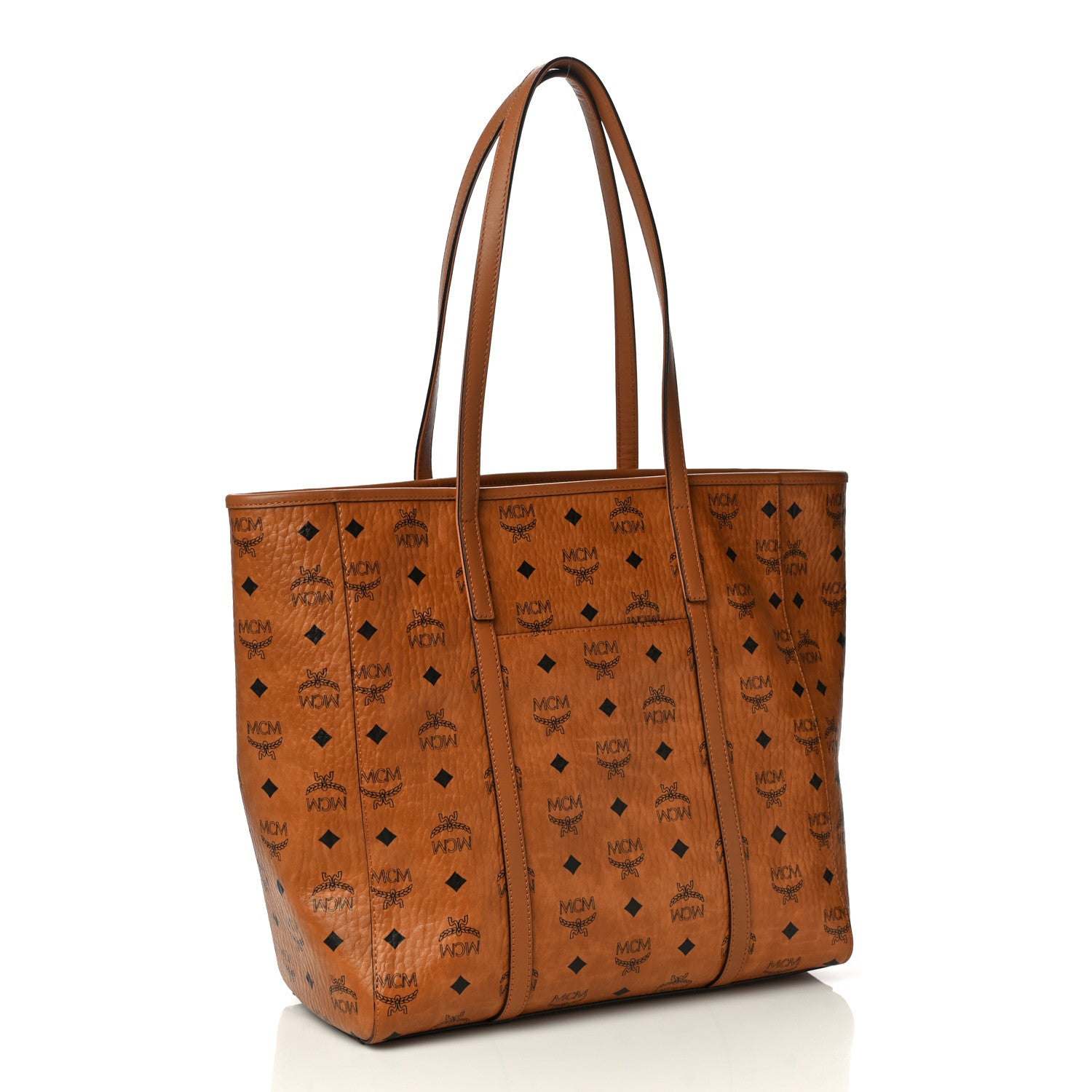 MCM Visetos Toni Shopper Tote Cognac 3 of 9