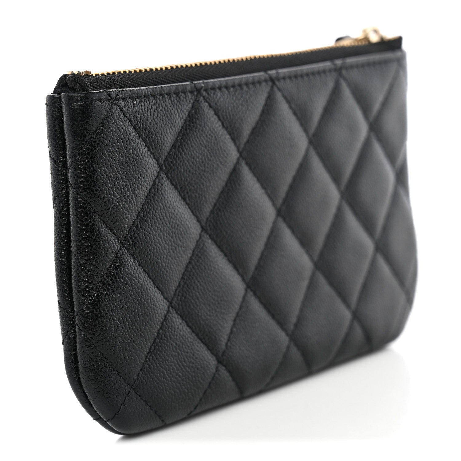Chanel Caviar Quilted Studded CC Small Cosmetic Case Black 3 of 7