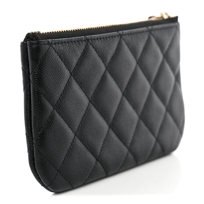 Chanel Caviar Quilted Studded CC Small Cosmetic Case Black 3 of 7