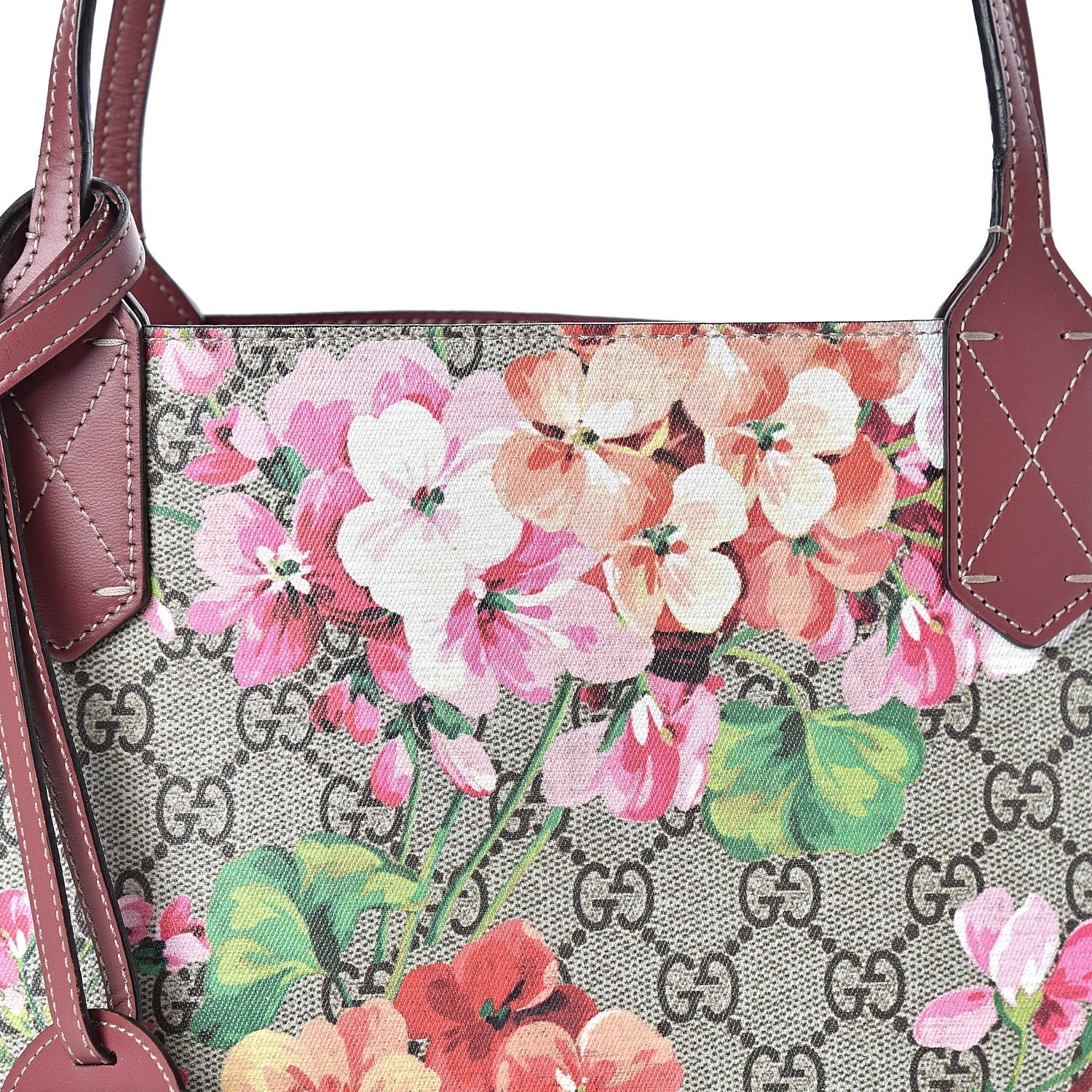 Gucci GG Supreme Monogram Blooms Medium Reversible Tote Beige Multicolor Dry Rose 11 of 20