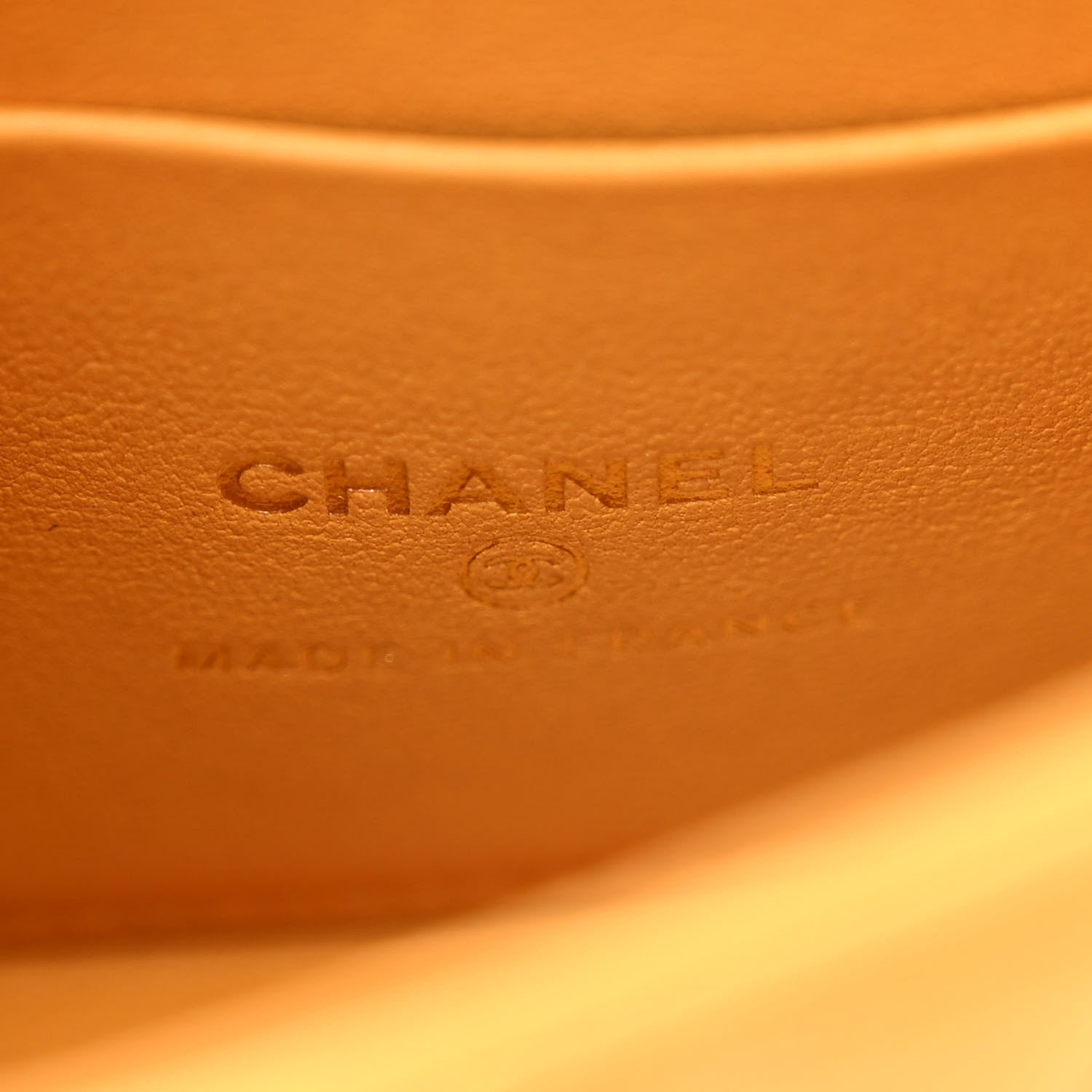 Chanel Lambskin Quilted Top Handle Flap Clutch With Chain Yellow 6 of 12